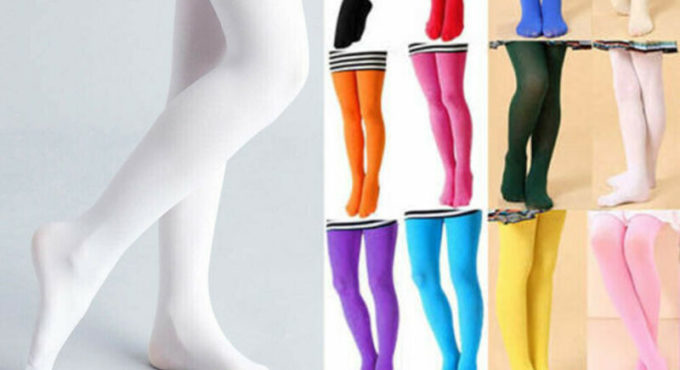 2020 Cute Girls Kids Tights Opaque Pantyhose Hosiery Ballet Dance Stockings Candy Colors 1Pair Age 1-12Y