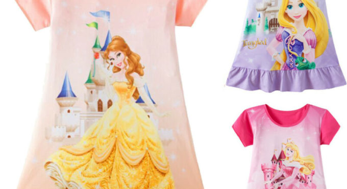 1-6Years Toddler Dress Kid Baby Girl Rapunzel Belle Aurora Princess Print Clothes Party Dresses