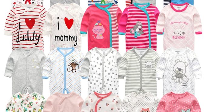 2021 2 3 4 pcs/lot Summer Baby Boy roupa de bebes Newborn Jumpsuit Long Sleeve Cotton Pajamas 0-12 Months Rompers Baby Clothes