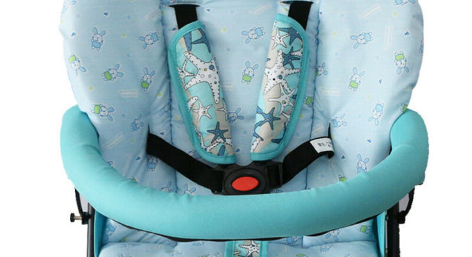 Warm Cotton Baby Stroller Cushion Portable Child Cart Seat Mat Kids Pushchair Baby Seat Warm Cartoon Rabbit Pattern Liner Mat