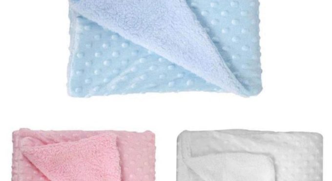 Newborn Baby Blanket Warm Fleece Stroller Cover Quilt Swaddling Bedding100*70cm