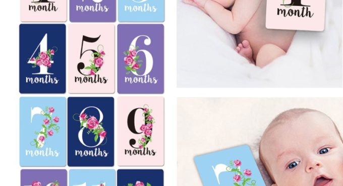 Baby Milestone Photo Cards - Set of 12 Photo Cards To Capture Your Baby's First Year Memorable Moments