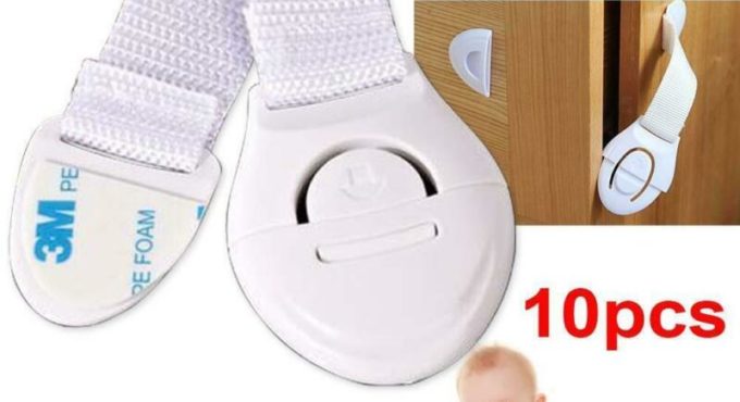 10Pcs Baby Safety Lock Proof Cabinet Cupboard Fridge Pet Door Cupboard Lock Children Security Protector Doorstop Guard Drawer