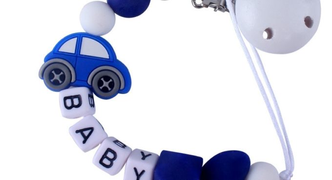 Lemon Comeon Customed Silicone Beads Car Pacifier Leash Personalized Pacifier Clip To Soothie With DIY Baby's Name Teething Toy