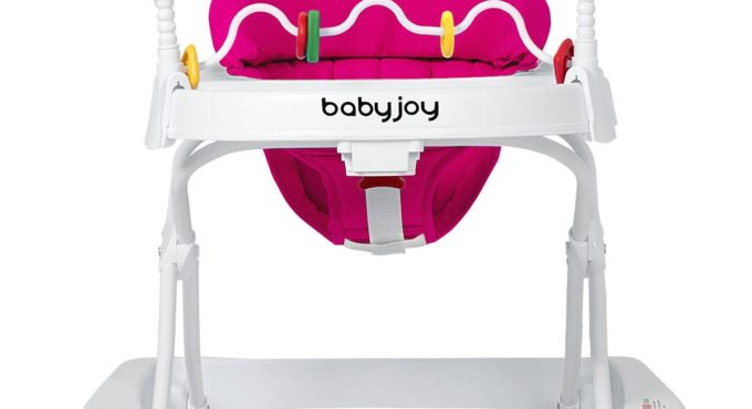 Baby Walker Adjustable Height Removable Toy Wheels Fold Portable Kids 3 Colors