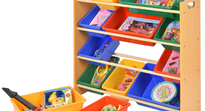 Toy Bin Organizer Kids Childrens Storage Box Playroom Bedroom Shelf Drawer