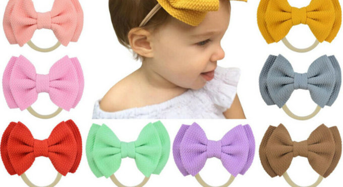 Sweet Infants Newborn Baby Girls Double Bow Hair Band Kids Headband 14 Colors