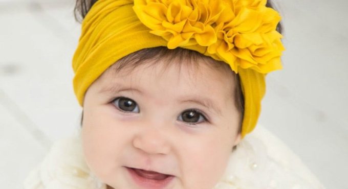 Cute 1PCS Baby Girls Lotus Flower Nylon Headband Knot Elastic Newborn Toddler Turban Headwraps Kids Hair Accessories Gifts