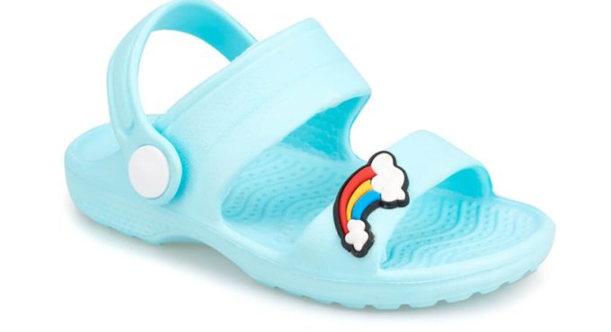 FLO Girl Sandals Light Blue Fashion Rainbow Details Slippers Durable Breathable Female Child Sea Sport Shoes Женские сандалии TEGY KINETIX