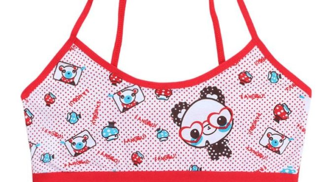 Teenage Girls Training Bra Kids Underwear Cotton Cartoon Panda Small Young School Children Vest Bras Child Underclothes