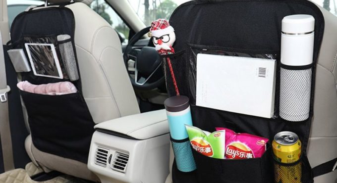 Car Back Seat Organizer Front Seat Storage Kids Pocket Bag Auto Travel Kick Mat