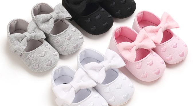 Baby Girls First Walkers Newborn Shoes Cute Bowknot Infant Prewalker Soft Bottom Anti Slip Toddler Girls Princess Shoes