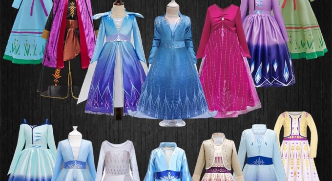 Girls Elsa Dress Snow Queen 2 Halloween Carnival Princess Costume Child Elza Anna Dress Up Fantasia Infantil Party Fancy Dress