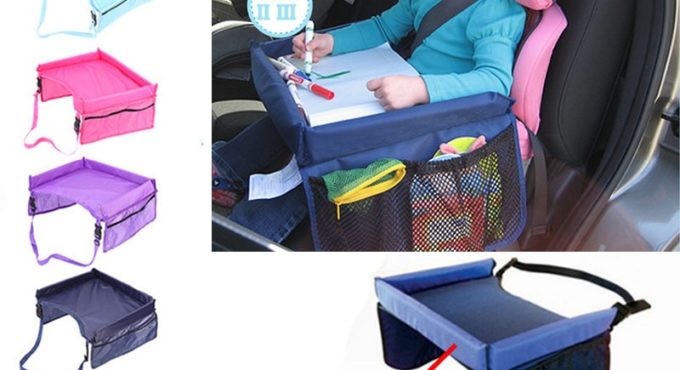 Children's Car Safety Seat Tray Baby Portable Stroller Tray Touring Car With Drawing Board Storage Travel Play