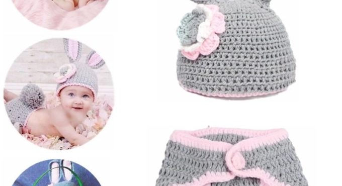 2Pcs/Set Newborn Photography Props Knitted Crochet Warm Photo Costume Baby Hat And Pant Suit Girl Boy Clothes Accessories