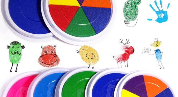 Finger Painting Drawing Oil Based Inkpad Stamp Fingerprint Scrapbooking Kids Toy