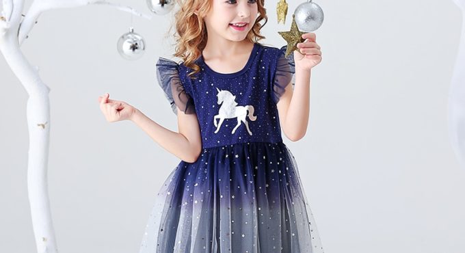 Vestido Infantil Kids Summer Princess Dress Girls Performance Costumes Children Birthday Party School Casual Unicorn Dresses