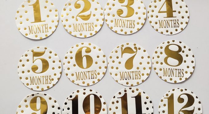 Newborn Baby Monthly Stickers Pregnant Women 1-12 Milestone Memory Photo Props