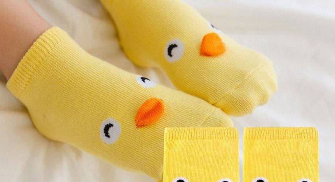 1Pair Children's Socks Spring And Summer Thick Cotton Cute Cartoon Anti-skid Breathable Floor Baby Short Socks