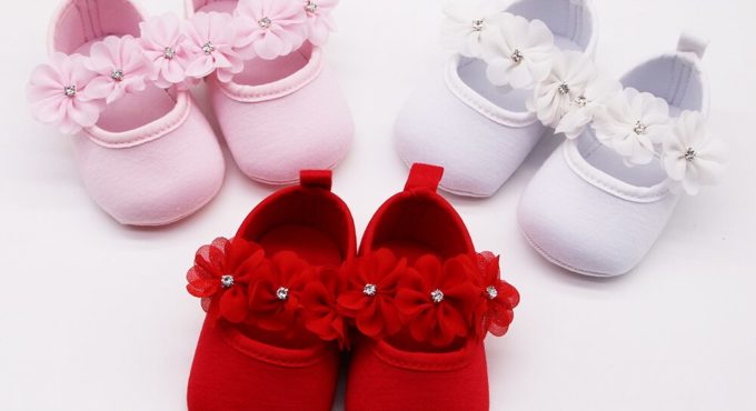 2020 Fashion Baby First Walker Shoes Kids Girls Baby Party Ballerina Shoes Infant 3D Flower Rhinestone Casual Shoes