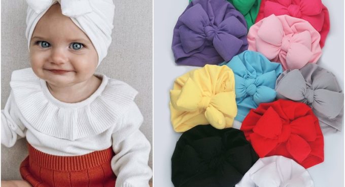 2020 Baby Headband Cotton Soft Bowknot Turban Hair Bands for Children Girls Elastic Headwrap Children Newborn Baby Turban