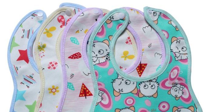 Infant Bib Cartoon Printing Cotton Snap-on Waterproof Anti-dirty Baby Bib Children Print Saliva Towel