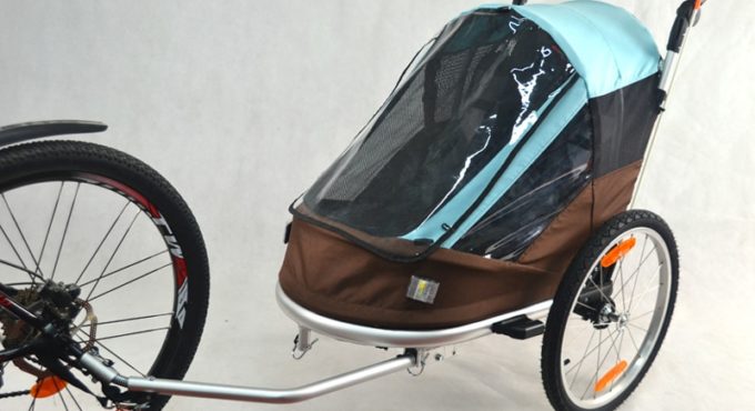 Bike Trailer Have 20-Inch Inflatable Wheel, Multisport Wagon Baby Stroller/Jogger with Adjustable Handle