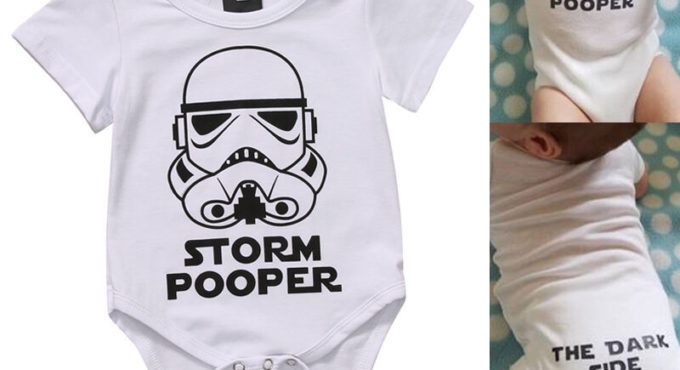 Newborn Star Wars Infant Baby Boy Short Sleeve Letter Printed Bodysuit Jumpsuit Clothes Outfits 0-18M