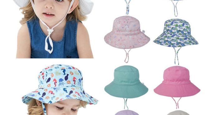 Summer Baby Hat for Girls Boys Kids Bucket Hat Spring Autumn Travel Beach Hat Baby Cap Sun Hats with Windproof Rope 16 Colors