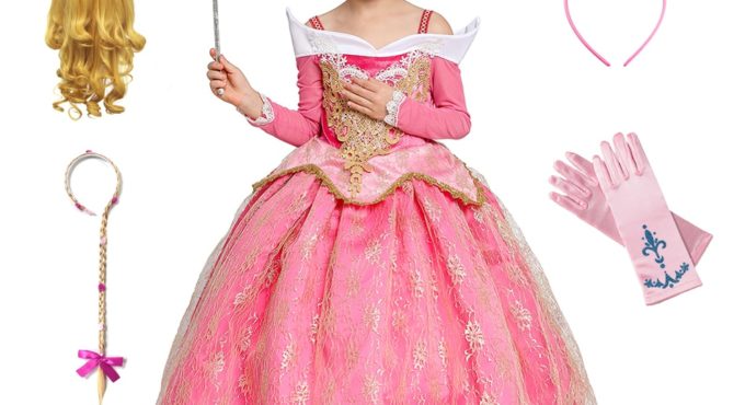 Girls Aurora Dress Halloween Cosplay Sleeping Beauty Princess Dresses Christmas Costume Party Birthday Gift