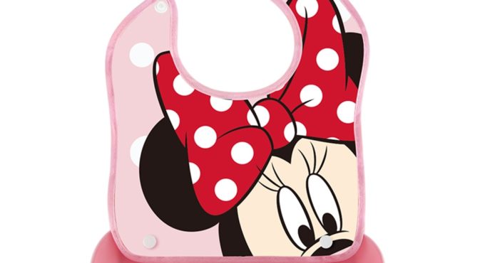 Disney Silicone Baby Dinner Bib Combination Leak-proof Pocket and Baby Burp cloths Detachable baby stuff for newborns