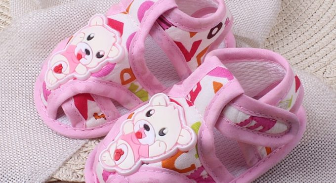 0-1 Year Old Summer New Cartoon Bear Baby Shoes Cloth Soft Bottom Toddler Sandals Baby Children's Shoes Causal Footwear