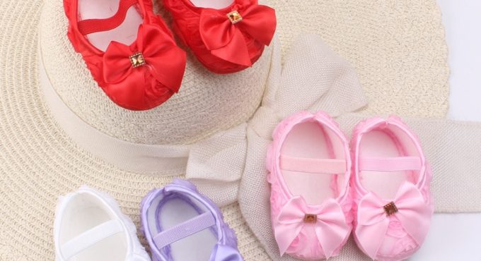 Girls Flowers Bow Baby Toddler Shoes Sweet Princess Shoes Spring Autumn Children Footwear First Walkers Princess