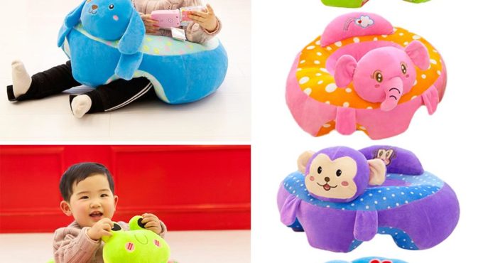 Baby Seat Sofa Support Cover Case Plush Chair Cartoon Seats Sofa Cover Skin for Infant Learning To Sit Baby Plush Nest Puff