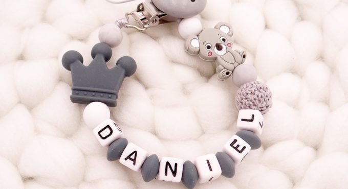 New Handmade Free Personalized Name Pacifier Clips Koala Pacifier Chain Holder chupetero personalizado silicona Baby Shower Gift