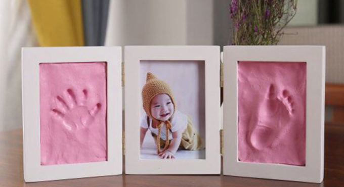 Cute Baby Photo Frame 3D DIY Handprint Imprint Air Drying Soft Clay Footprint Kids Casting Hand Inkpad Fingerprint