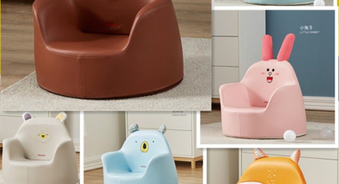 Children sofa Leather cozy small sofa fashion baby cute cartoon girl boy baby lazy seat princess stools