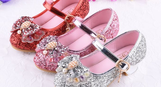 Infant Kids Baby Girls Pearl Crystal Bling Bowknot Single Princess Shoes Sandals