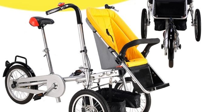 Travel Bike for Kids Baby Stroller Cart Bicycles Mother Ride Bike Stroller Two Children Bicycle Strollers Foldable Baby Trolley