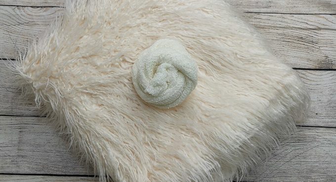 Backdrops 150 x 100 cm Mongolia Faux Fur Long Rug Cushion+140*30cm Stretch Knit Wrap for Newborn Photography Props