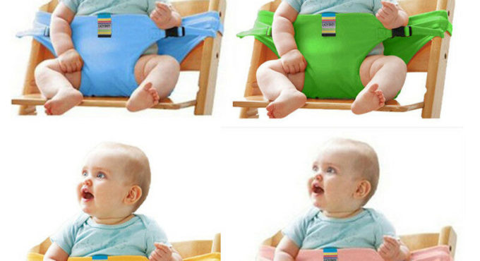 Portable Baby High Chair Booster Safety Seat Strap Harness Seat Belt Washable Toddler Travel Baby Dinning Seat