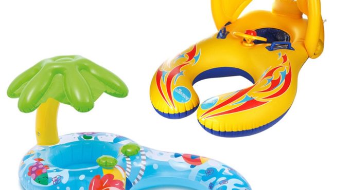 Baby Swimming Float Ring Inflatable Infant Floating Kids Swim Pool Accessories Circle Bathing Inflatable Double Raft Rings Toy