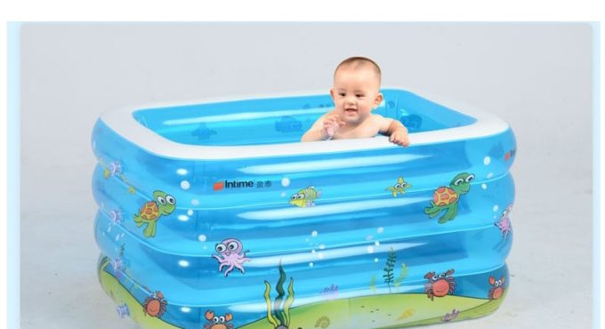 143 * 105 * 75cm plastic rectangular insulation baby swimming bath inflatable bathtub pool for children