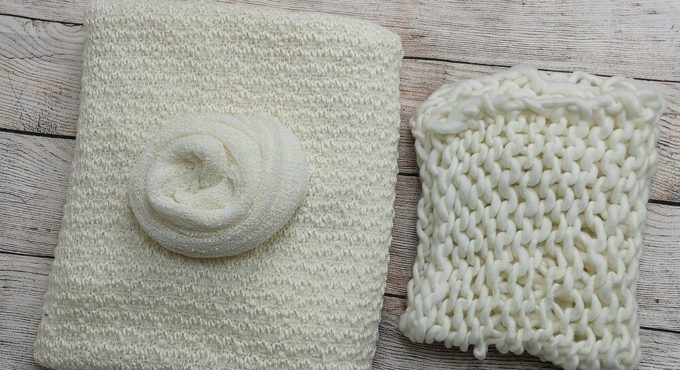 Clearance A Set 150*100cm Thick Bobble Fabric Backdrop+50*40cm 100% wool blanket+Stretch Knit Wrap for Baby Photography Prop