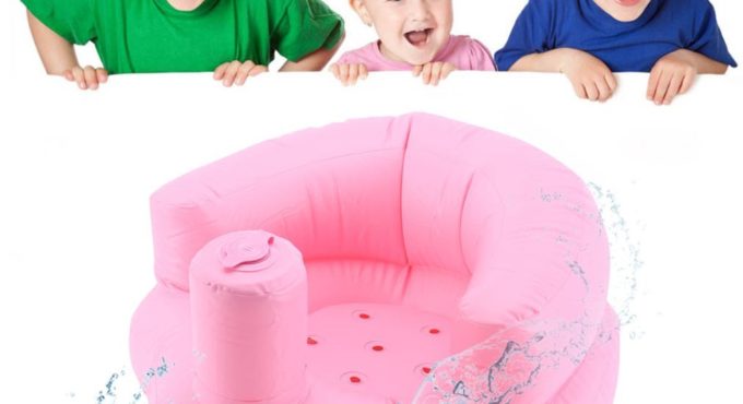 Inflatable Baby Seat Chair Sofa Dining Pushchair PVC Pink Green Bath Seats Infant Portable Play Game Mat Sofas Learn Stool Sofa