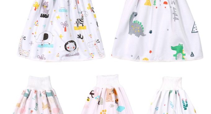 Diaper Skirts Baby Waterproof Cotton Training Pant Cloth Colorful Animal Dinosaur Diaper Skirt K1MA