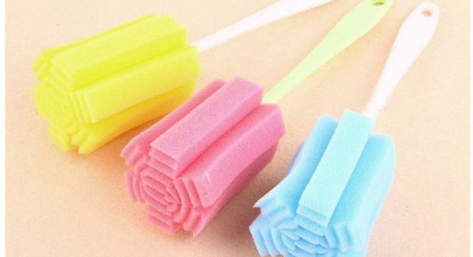 1pcs Baby Bottle Brush Sponge Brushes Cup Glass Milk Bottles Brush Home Kitchen Tool Cup Bottle Brush Washing Cleaner Tool