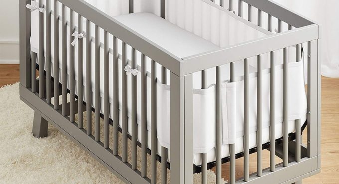 2Pcs/sets Anti-collision Crib Protection Fence for Summer Breathable Skin-friendly Baby Bed Enclosure