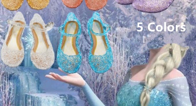 Christmas Princess Shoes Halloween Party Beach Sandals for Girls Kids Sequins Shoes Carnival Cosplay Children Wear