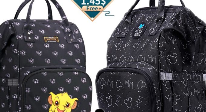 Disney Mickey USB Diaper Bag Organizer Baby Bag Backpack Nappy Bag Large Capacity Mommy Bag For Stroller Black New Design 2020